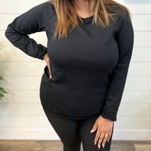 Mono B Active Raglan Pullover in Black